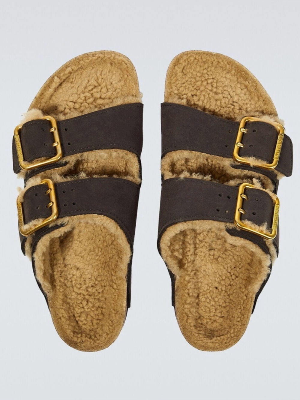 Birkenstock Arizona Shearling Suede Sandals Brown Men's 10 EU 43 NWT Regular Fit